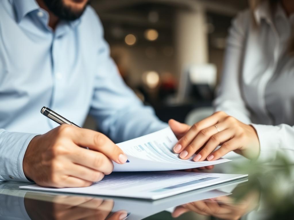 Customer reviewing an out-the-door quote with an advisor